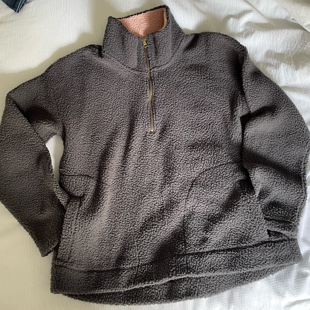 Old Navy Pink & Grey Pullover Sherpa